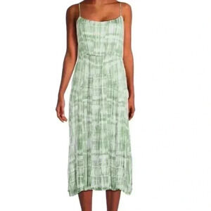 Vince Tie Dye Ruched Cami Midi Dress xxs